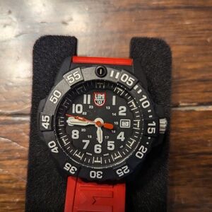 Luminox Volition Black Face Red Rubber Watch